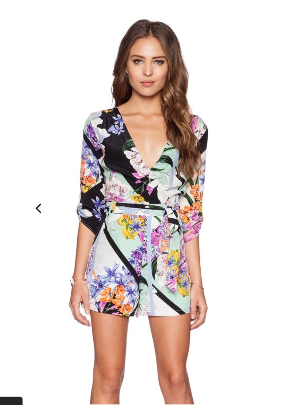 XS Yumi Kim Liz Romper Exotic Lotus floral pattern 100% silk like new
